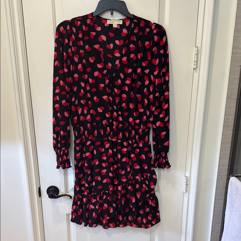 Black and Red Heart Print Dress